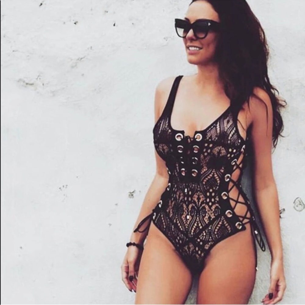 ❗️1 LEFT❗️Black Lace One Piece - Picture 4 of 4